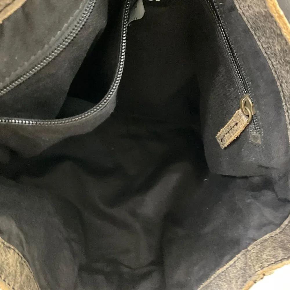 Vintage Black Rivet Wilson’s Leather Distressed Messenger Bag Large Laptop